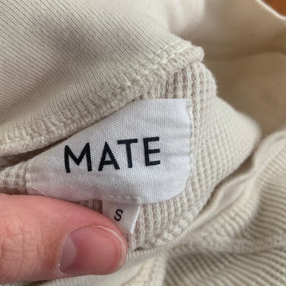 COPY - Mate Women's Cream Mockneck Waffle Knit Thermal Top Organic Cotton - Picture 5 of 5